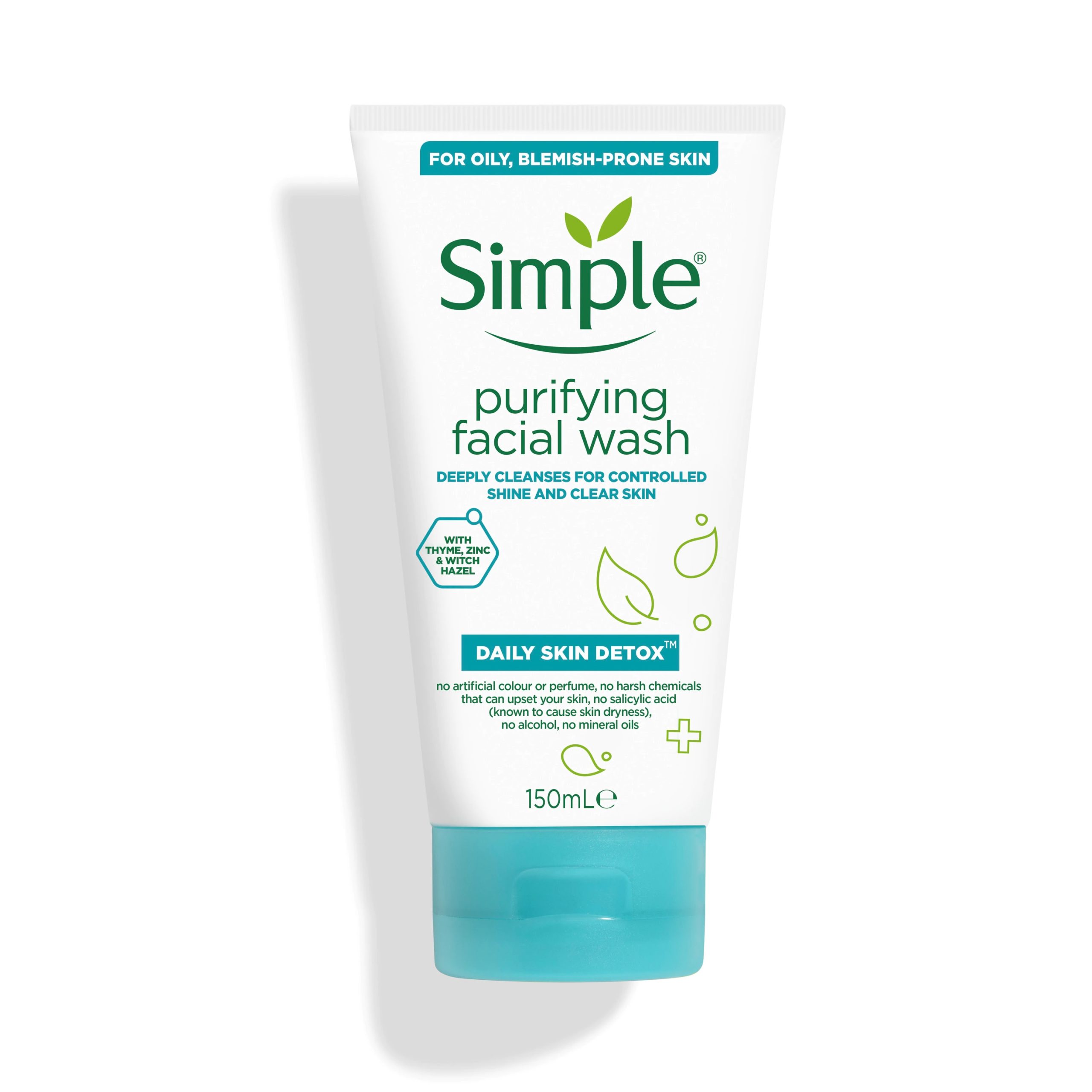 Simple Daily Skin Detox Purifying Facial Wash 150ml Alzak