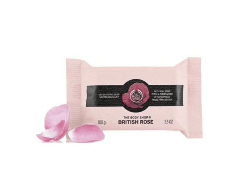 British Rose Exfoliating Soap 100 gm The Body Shop