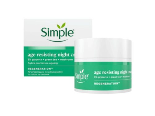 Simple Age Resisting Night Cream with Glycerin Green Tea And Mushroom 50ml
