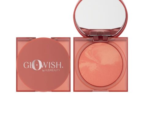 Healthy Peach Huda Beauty GloWish Cheeky Vegan Blush Powder