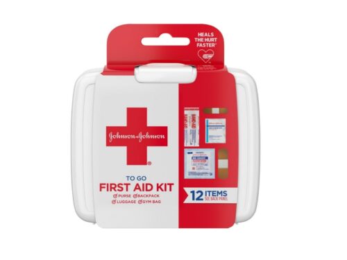 Johnson & Johnson First Aid To Go Portable Mini Travel Kit 12 pieces